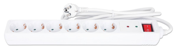 Manhattan Produžni kabl Manhattan 168311 sa 6 utičnica/prekidač/prenaponska zaštita/2m