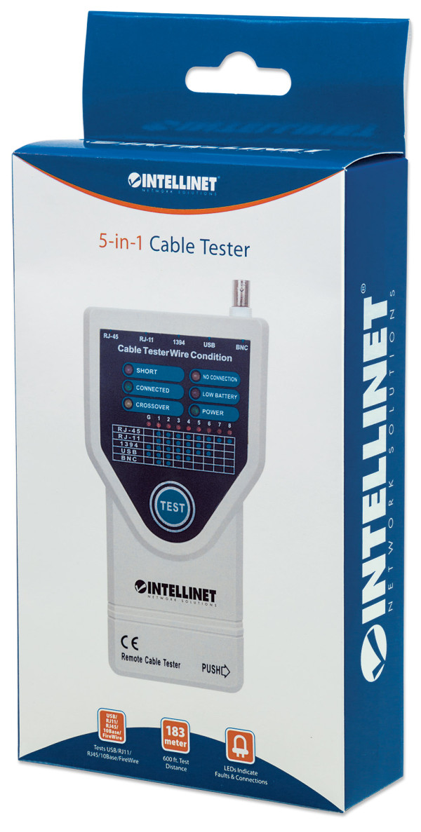 Intellinet Tester mrežni Intellinet 780094 RJ45/RJ11/USB/BNC