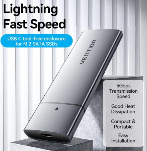 Vention SSD Rack Vention KPEH0 M.2 NGFF USB-C 3.1 Aluminium