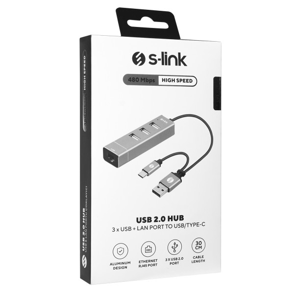 S-link Adapter USB S-link SW-U222 USB 2.0/USB-C na LAN 10/100Mbps