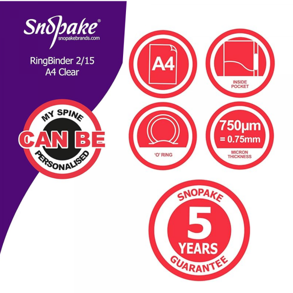 Snopake Klaser PVC Snopake A4 2 prstena 15mm, Superline Clear