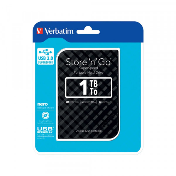 Verbatim Eksterni hard disk Verbatim 2.5 1TB 3.0 crni