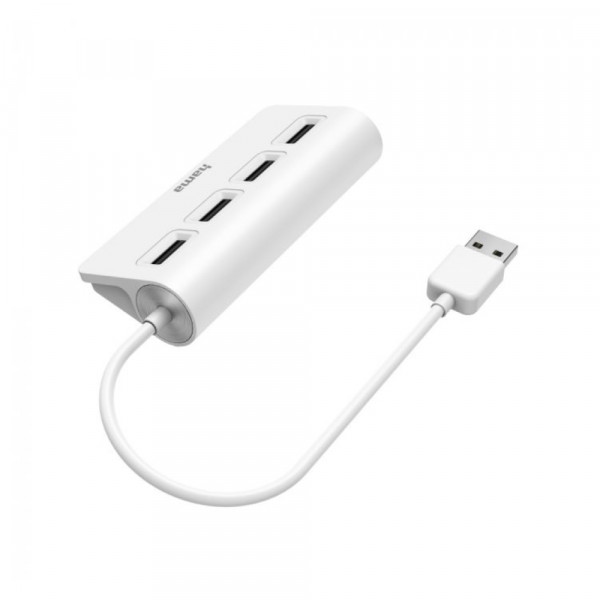 Hama USB HUB Hama 4 porta, USB A 2.0, beli