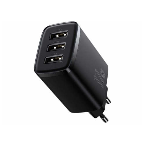 BASEUS Punjač Compact 3xUSB 17W CRNI