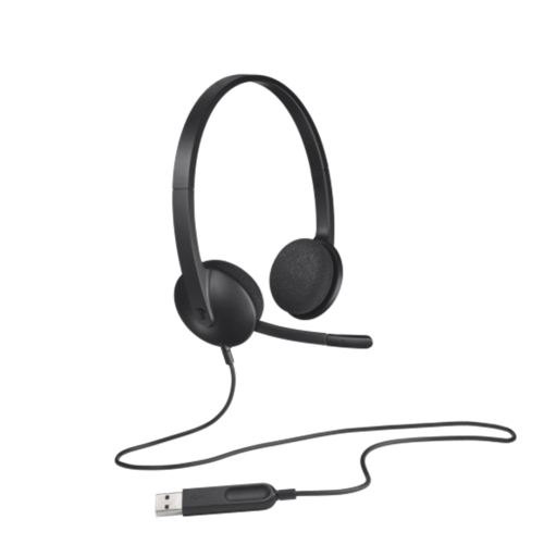 LOGITECH H340 Corded Headset – BLACK-slušalice – USB