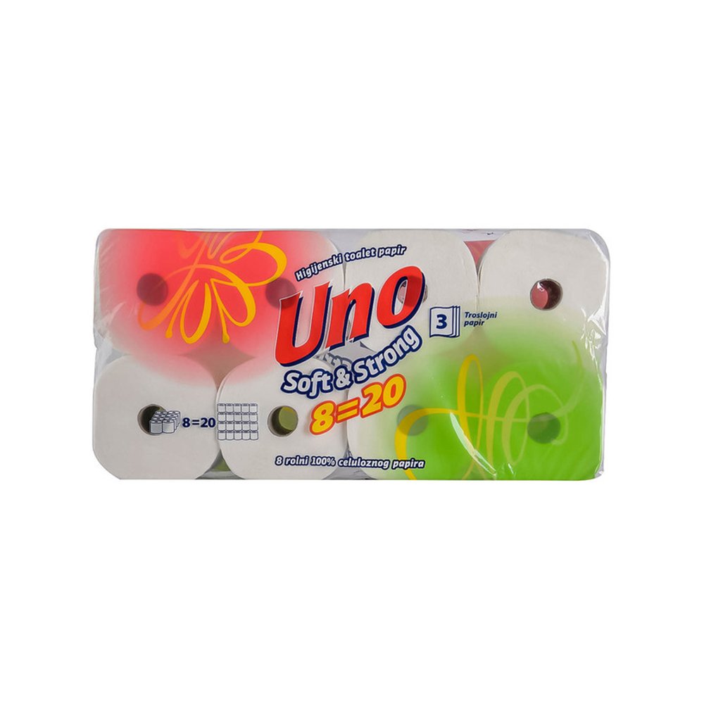 Uno Toalet papir Uno 3 sloja Soft Strong 8=20, 1/8