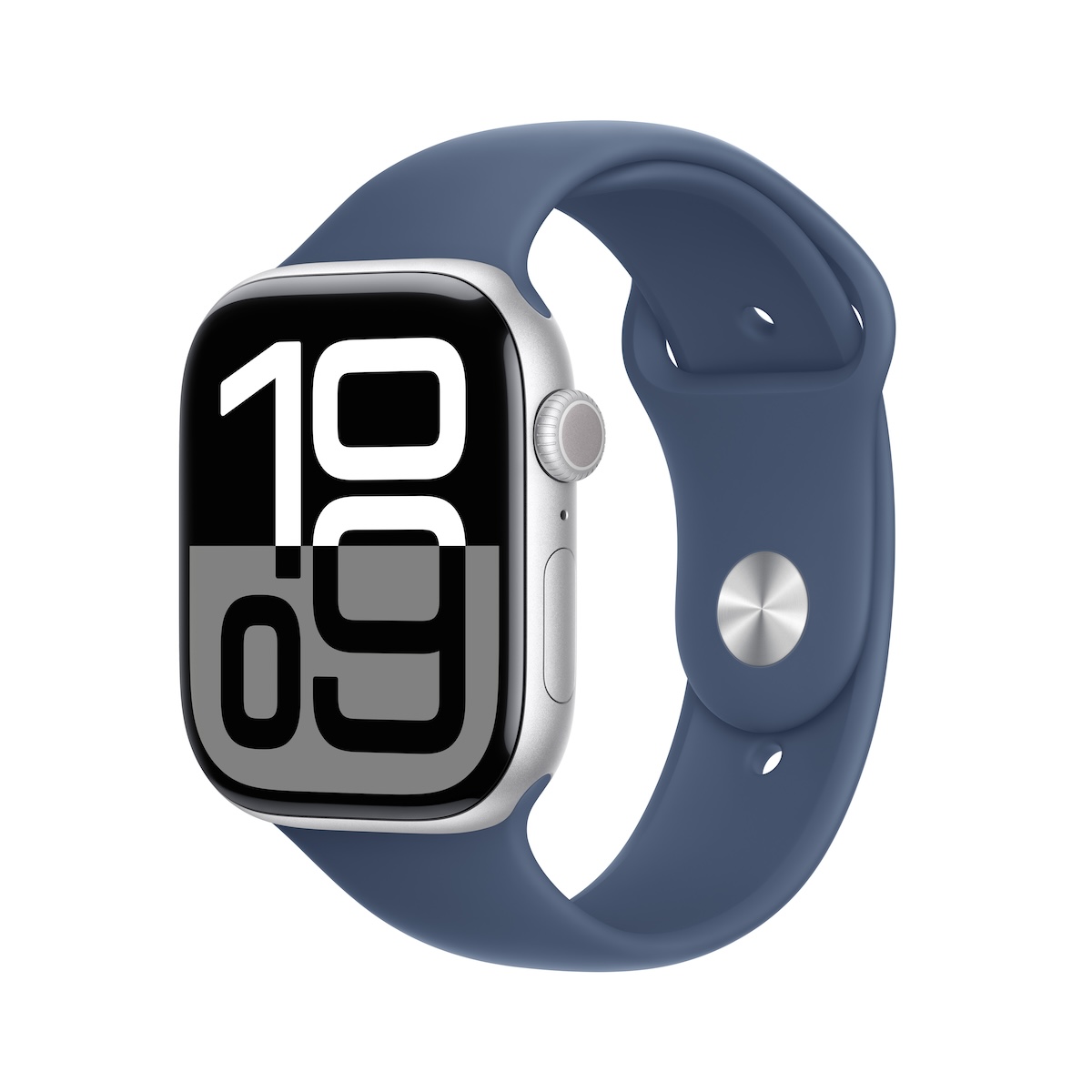 Apple Apple Watch Series 10 GPS 46mm Silver Aluminium Case with Denim Sport Band – M/L
