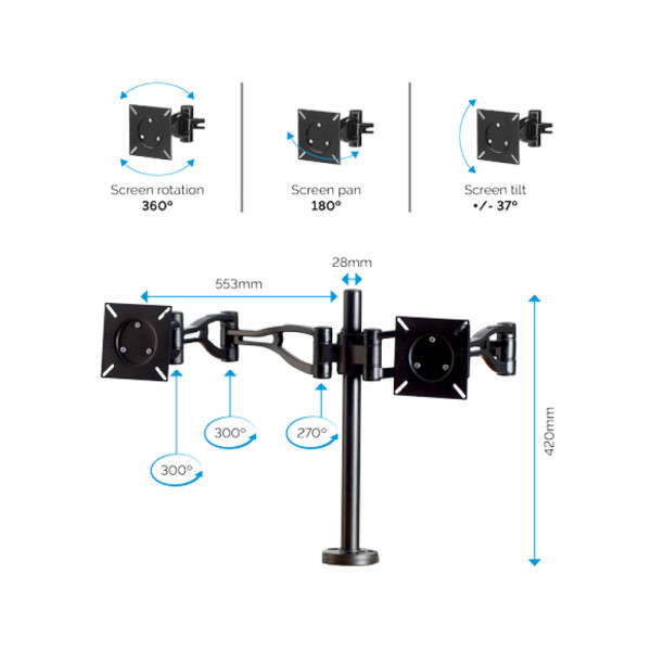 Fellowes Nosač Monitora Fellowes Profesional Series Dual 8041701