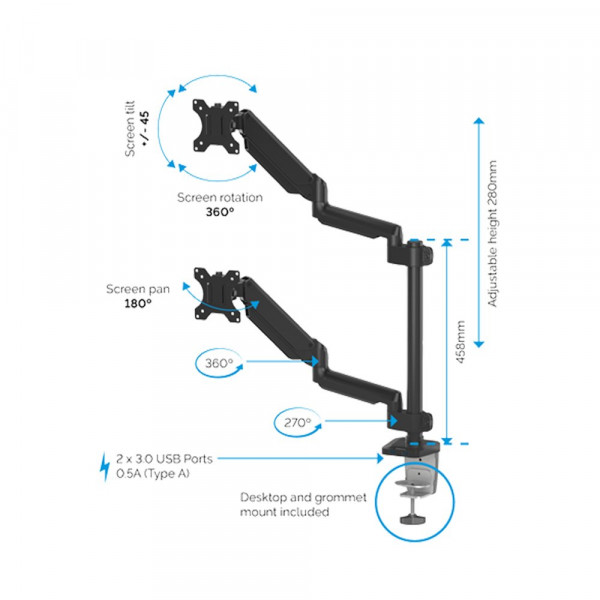 Fellowes Nosač monitora Fellowes Platinum series dual Stacking 8043401
