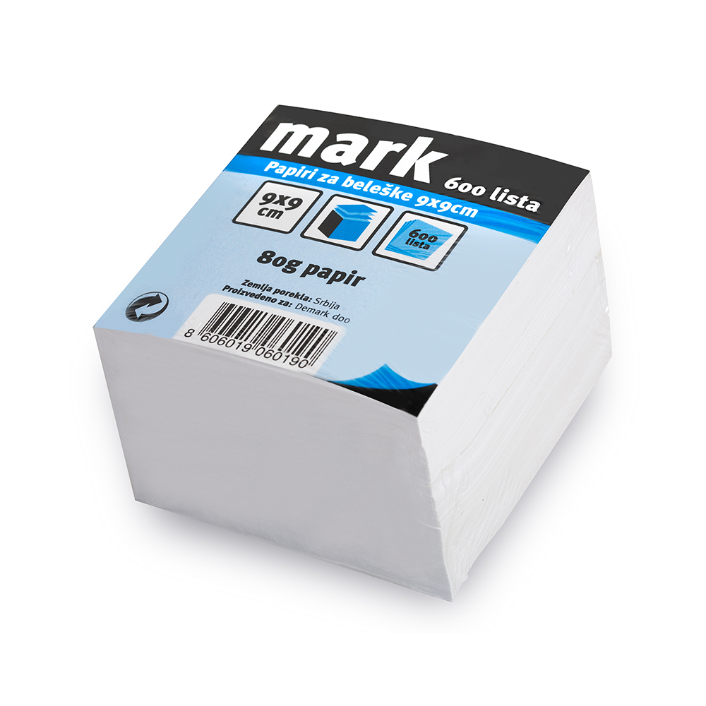 Savpo Papiri za beleške 9×9 cm MARK nelajmovani, 600 lista 060190