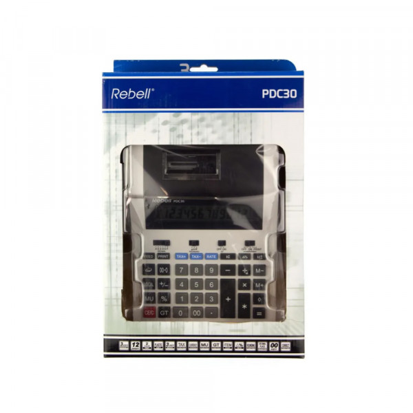 Rebel Računska mašina Rebell RE-PDC30 12 mesta sa adapterom WB bela