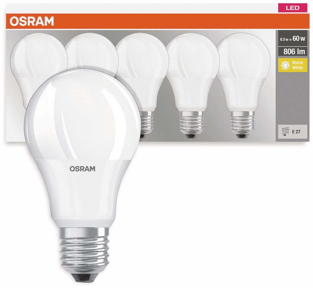 LEDVANCE EOOD Osram led sijalica 60W 2700k E27 5komada