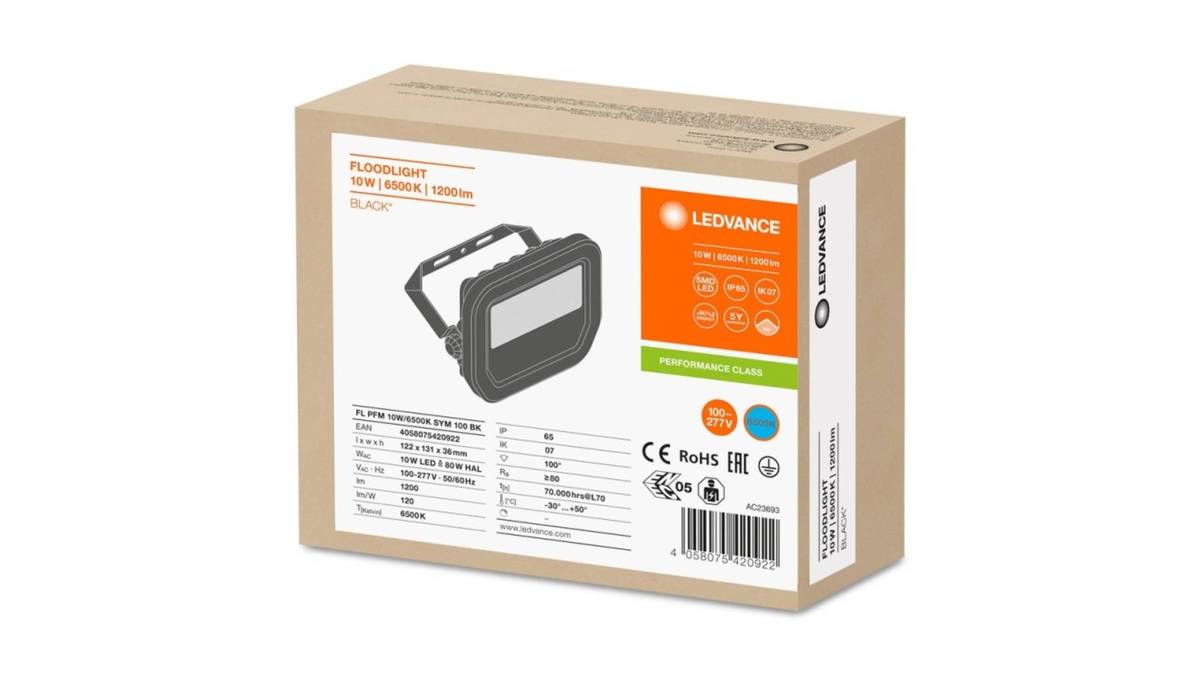 LEDVANCE EOOD LED Reflektor FL PFM 10W 6500K SYM 100 crni