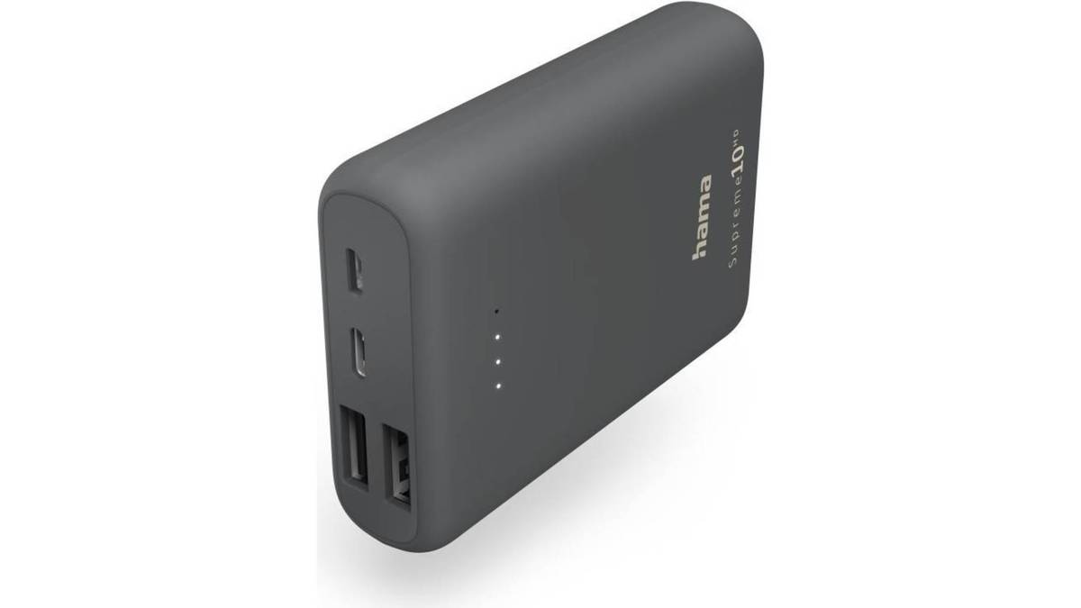 HAMA Hama “Supreme 10HD” power pack, 10000mAh, Tip C    1 x USB-C, 2 x USB-