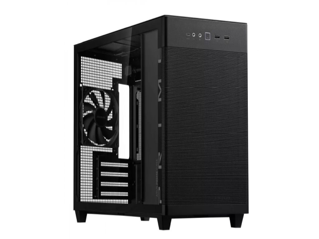 Asus Kucište ASUS AP201 PRIME Tempered Glass Small Tower/Micro ATX/Mini ITX/bez napajanja/crna