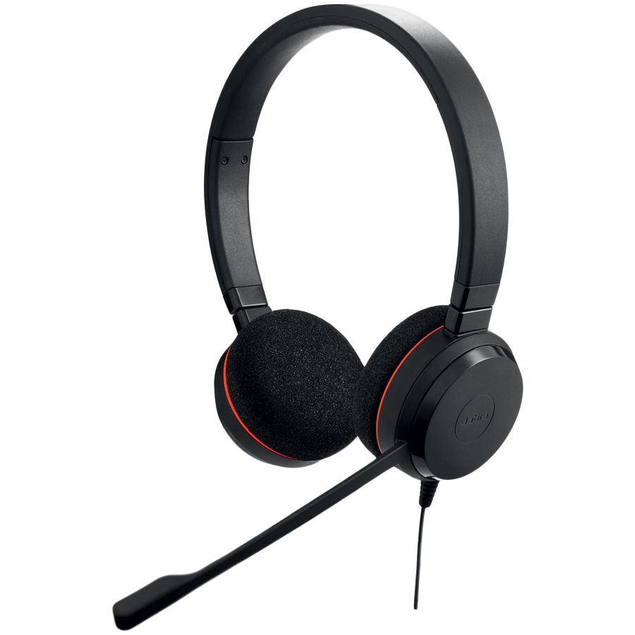 JABRA JABRA EVOLVE 20 MS Stereo USB Headband, Noise cancelling, USB connector, with mute-button and volume control on the cord, with foam ear cushion, Microsoft optimized
