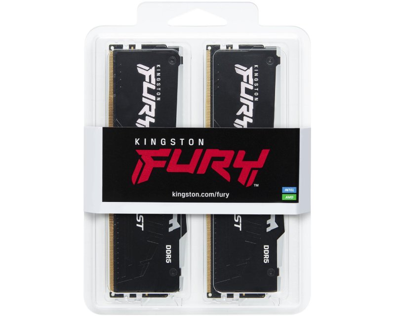 KINGSTON DIMM DDR5 64GB (2x32GB kit) 5600MT/s KF556C40BBAK2-64 Fury Beast RGB black XMP