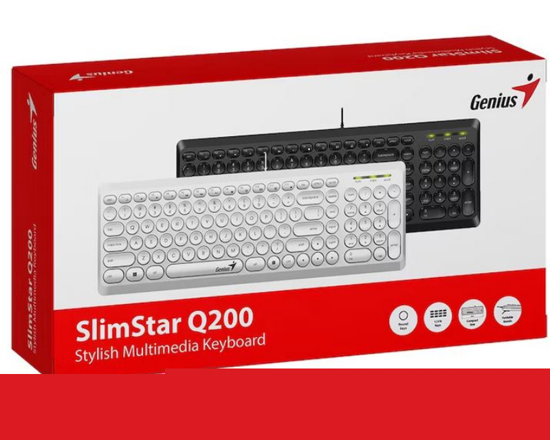 GENIUS Slimstar Q200 USB YU bela tastatura